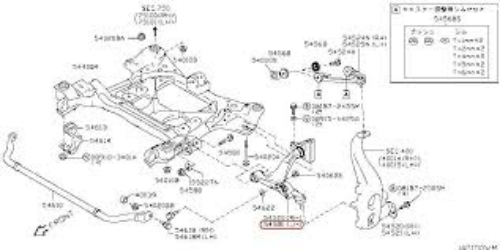 Genuine NISSAN OEM GT-R R35 2008-2009 Front Lower Control Arm Left 54501-JF00B