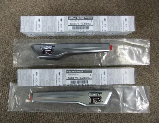 Genuine NISSAN OEM GTR R35 Front Fender Emblem R L Set 63871-62B0A 63870-62B0A