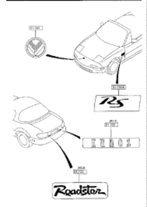 Genuine MAZDA MIATA Eunos Roadster NA NA6CE NA8C Rear Emblem Badge N001-51-711A