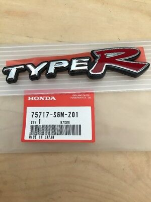 GENUINE HONDA OEM ACURA REAR SILVER EMBLEM RED  LOGO BADGE TYPER 75717-S6M-Z01