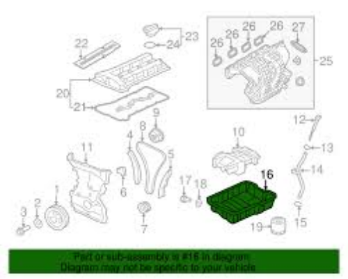 Genuine MITSUBISHI OEM LANCER 2006/12-2013/08 Oil Pan, ENG MN187236