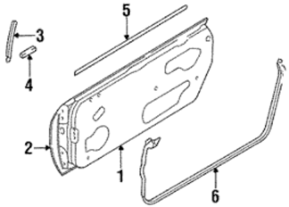 Genuine NISSAN OEM SILVIA 200SX S14 Door Outer Molding Left Side 80821-65F10