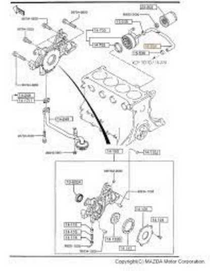 Genuine Mazda OEM Hose Water Oil Cooler In BPE8-15-536