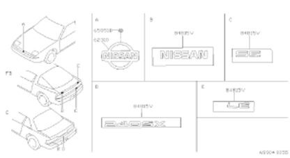 Genuine Nissan OEM  91-98 240SX Silvia S13 RPS13 Front Nissan Emblem 62890-51F00