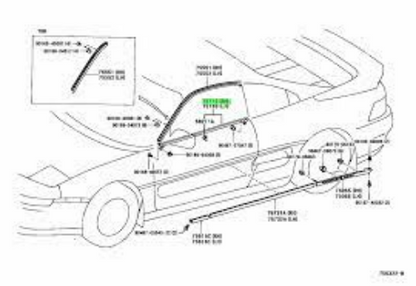 Genuine TOYOTA OEM MR2 SW20 SW21 Outer Door Belt Molding Rh&Lh SET Weather Strip