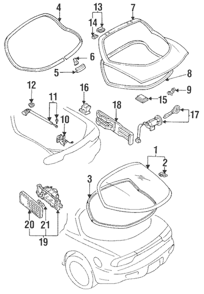 GENUINE MAZDA FD3S RX7 RX-7 Rear Grass Window Molding Seal Rubber JDM Moulding