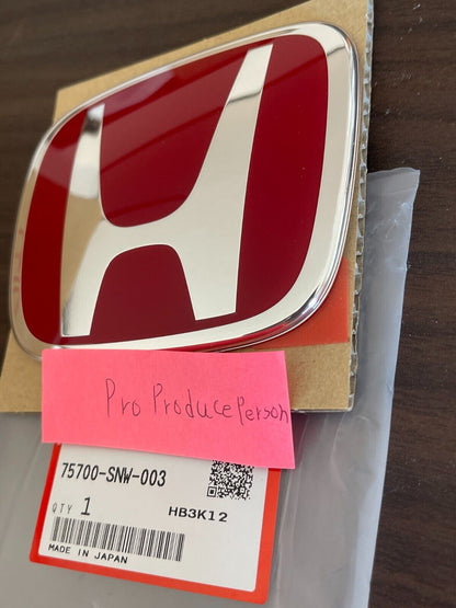 Honda Genuine Civic 4DR 06-15 RED H Front Rear Emblem JDM Fit(Jazz) From Japan