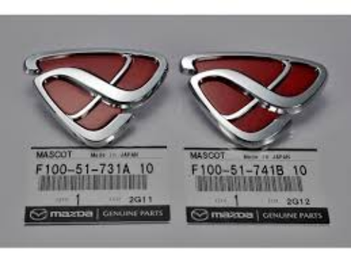 Genuine MAZDA OEM Anfini RX-7 FD3S RED Emblem Front & Rear Set Back Ornament