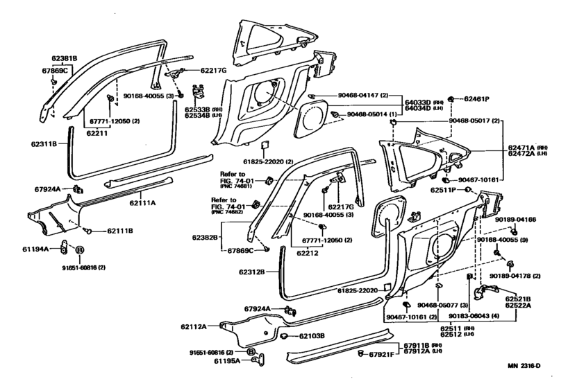 Genuine Toyota Door Weatherstrip Seal Trim RH & LH Set SUPRA JZA80 MK4 New
