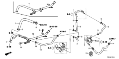 Genuine HONDA OEM CR-V RM1 RM4 2012-2014 Metal Heater Pipe 19510-R40-A60