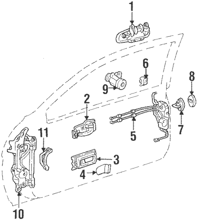 Genuine Lexus OEM Sc300/400 Front Inside (LH) Side Door Lock Handle 69206-24030