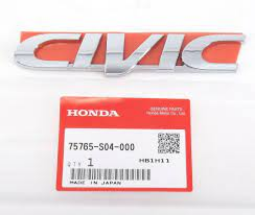 Genuine Honda Civic Emblem Badge Rear Trunk Lid Chrome Logo - Premium Adhesive