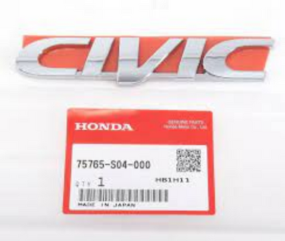 Genuine Honda Civic Emblem Badge Rear Trunk Lid Chrome Logo - Premium Adhesive