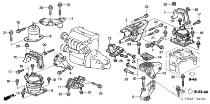 GENUINE HONDA OEM CL7 CL8 CL9 Accord Euro-R Engine Mount Rear Side 50810-SDA-E11