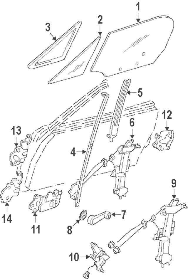 Mazda Left Drivers Manual Window Regulator 1990-1997 MIATA Genuine NA01-59-560J