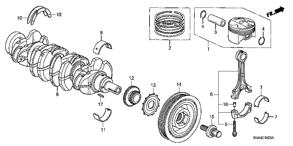 Honda OEM 02-04 RSX TYPE S k20A2 CRANKSHAFT PULLEY K-Series HARMONIC BALANCER