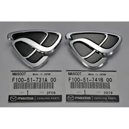 Genuine MAZDA OEM RX-7 FD3S Efini Badge Black Emblem Front & Rear Pairs Set