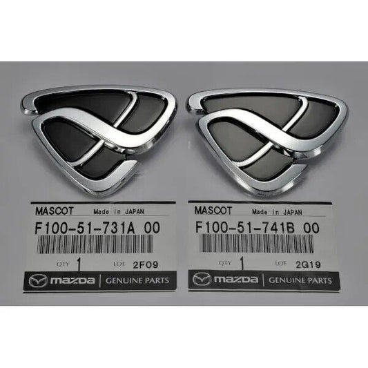 Genuine MAZDA OEM RX-7 FD3S Efini Badge Black Emblem Front & Rear Pairs Set