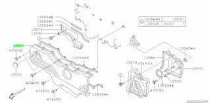 Subaru OEM Center Outer Timing Cover 1999 Legacy 99-05 Impreza 99-05 Forester