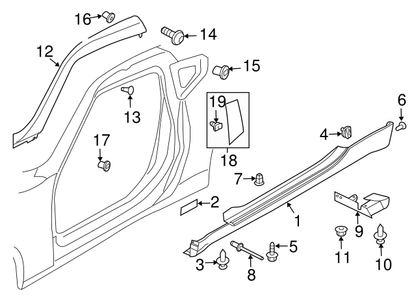 NISSAN FAIRLADY Z Z34 370Z 08/10- Genuine Lock Pillar Finisher R L OEM