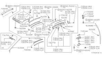 Genuine NISSAN OEM FAIRLADY Z 300ZX Z32 90-96 Drip Molding T-Top Center RH & LH
