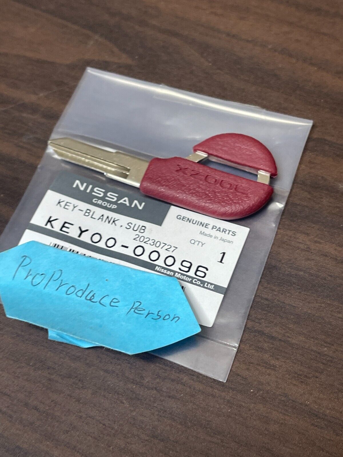 Nissan Genuine Master Key Blank Uncut Red 90-96 300ZX Z32 KEY00-00096 OEM