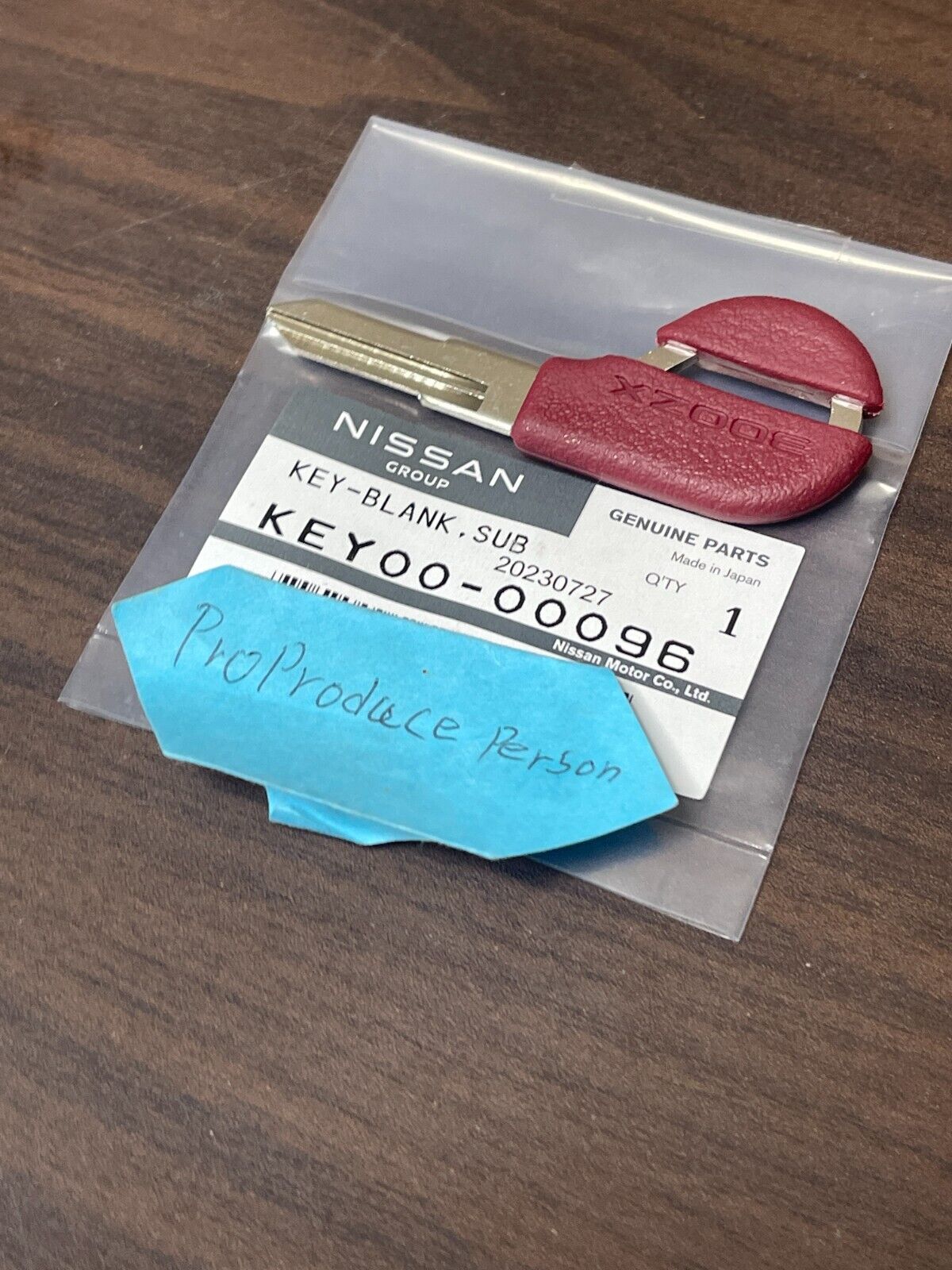 Nissan Genuine Master Key Blank Uncut Red 90-96 300ZX Z32 KEY00-00096 OEM