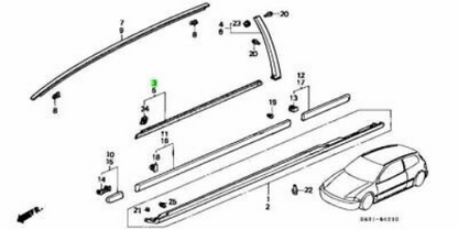 Genuine HONDA OEM CIVIC EG6 EG4 3D 92-95 Window Door Molding Outer RH & LH Set