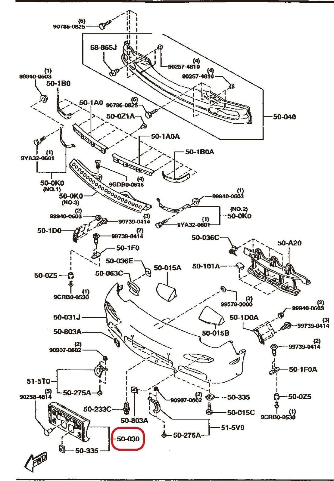 MAZDA GENUINE RX-7 FD3S Pass License Number Plate Protector Holder OEM JDM 91-98