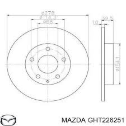 Genuine Mazda Rear Disc Brake Rotor 2014-2019 Mazda 6 GHT2-26-251