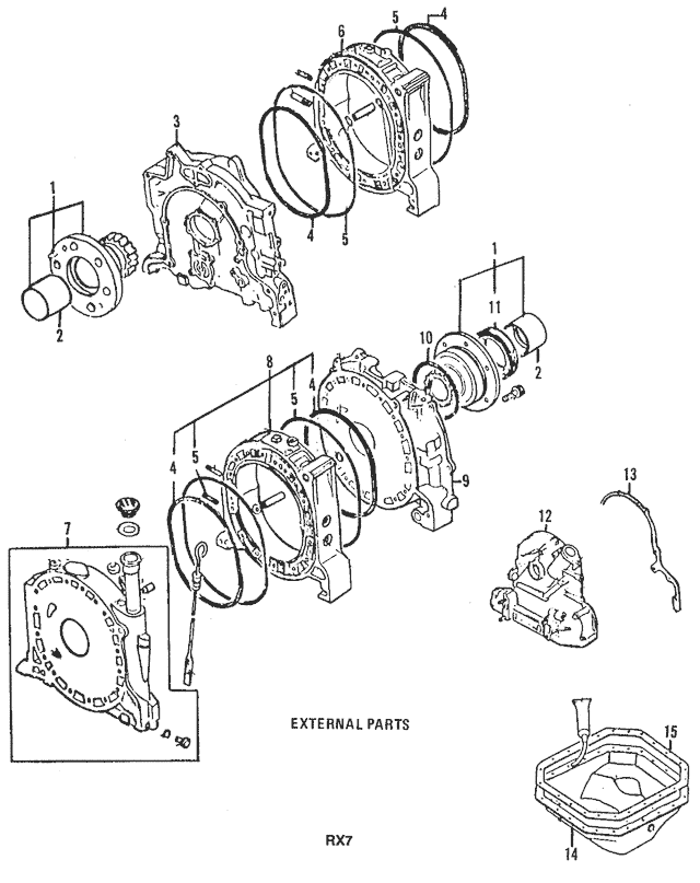 NEW Mazda Genuine N370-10-D00C 89-92 RX-7 INTERMEDIATE ROTOR HOUSING CENTER