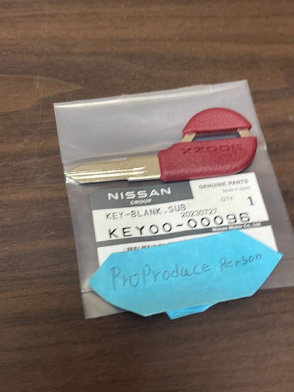 Nissan Genuine Master Key Blank Uncut Red 90-96 300ZX Z32 KEY00-00096 OEM