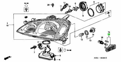 Genuine HONDA OEM CIVIC TYPE-R EK9 Front Fender Side Marker Lamp Light Clear Set