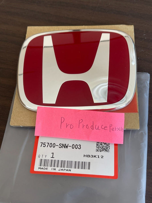 Honda Genuine Civic 4DR 06-15 RED H Front Rear Emblem JDM Fit(Jazz) From Japan