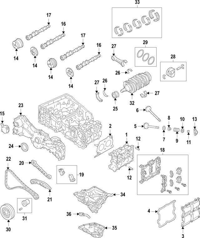 Genuine Subaru OEM LEGACY IMPREZA FORESTER Crankshaft Bearing Set 12209AA650