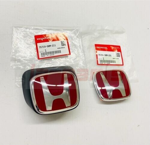 Genuine HONDA OEM ACURA INTEGRA 05-06 DC5 Type-R RSX F&R SET Red H Emblem Badge