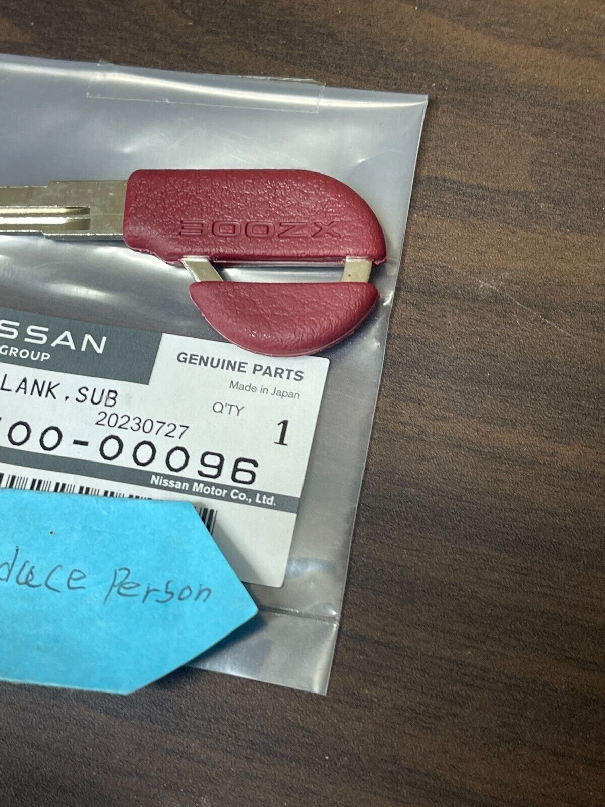 Nissan Genuine Master Key Blank Uncut Red 90-96 300ZX Z32 KEY00-00096 OEM