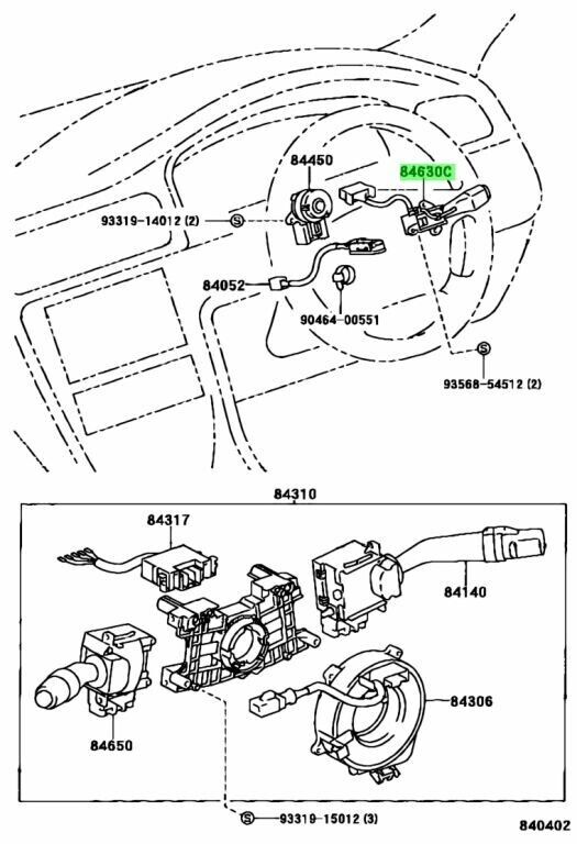 Genuine Toyota OEM Cruise Control Speed Control Main Switch 84630-30160
