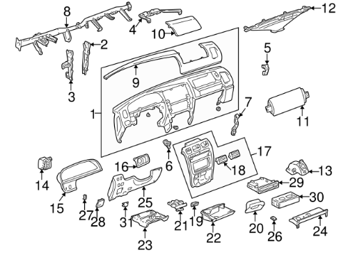 Toyota 4Runner New Instrument Panel Retractable Cup Holder For 1996-1999