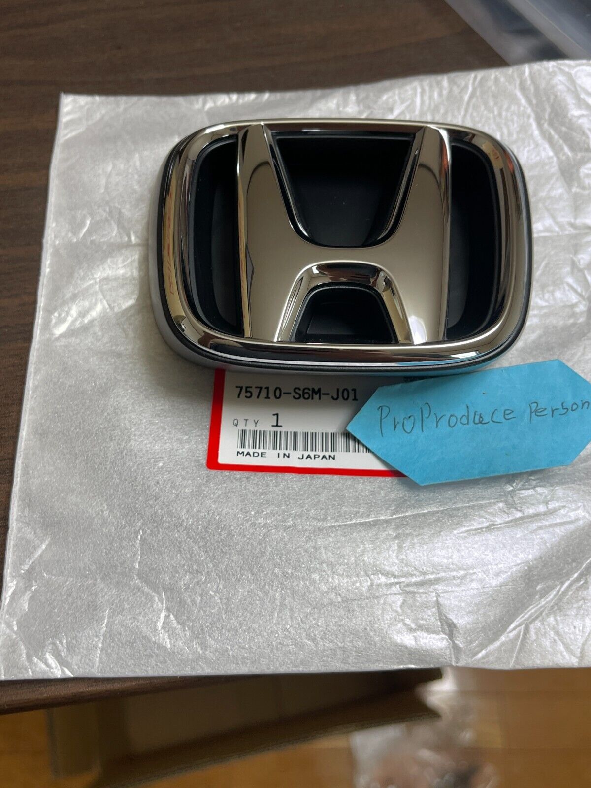 New Genuine Honda Acura 05-06 RSX Front Grill Black H Emblem Badge 75710-S6M-J01