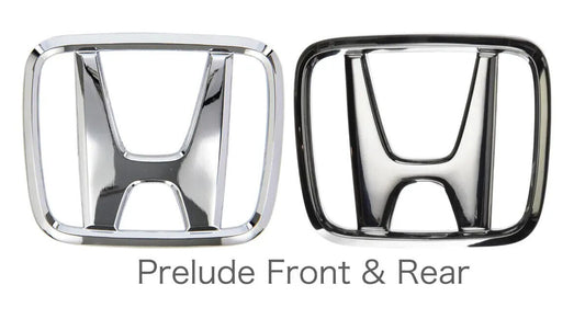 Genuine Honda OEM 97-01 Prelude Chrome Front Bumper Rear Trunk Emblem Set F/S