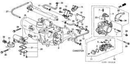 GENUINE Honda OEM Throttle Body Gasket  16176-P30-004