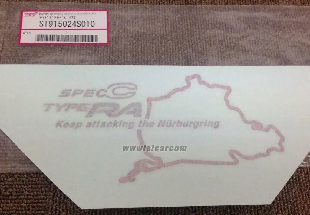 Subaru OEM Impreza WRX STi Spec C Type RA GDB Front Door Nurburgring Decals Pair