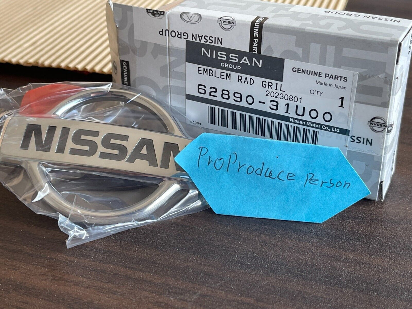 Nissan OEM Genuine Front Emblem Maxima Sentra 180sx 240sx S13 62890-31U00 *