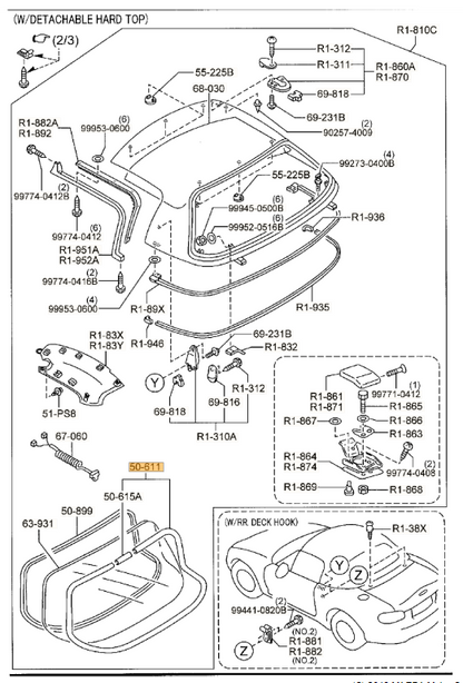 Genuine Mazda OEM Window Rear Glass Hardtop Molding 1990-2005 Miata NAY163930