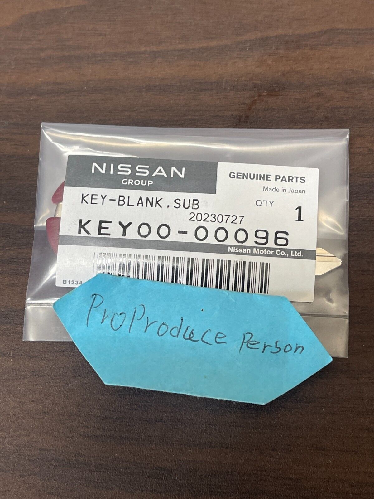 Nissan Genuine Master Key Blank Uncut Red 90-96 300ZX Z32 KEY00-00096 OEM