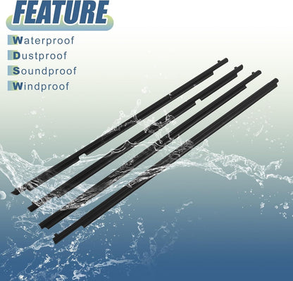 Genuine TOYOTA 10-22 OEM 4RUNNER Door Belt Molding Weatherstrip Front Rear 4pcs
