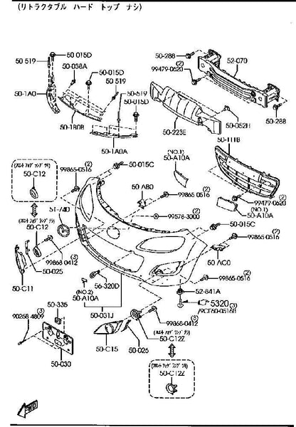 Mazda Genuine NH54-50-A11A BB OEM 2009-2012 MX-5 MIATA Bumper Towing Hook Cover