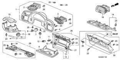 Genuine HONDA S2000 AP2 00-05 Type-S Radio Panel Comp Instrument Trim Garnish
