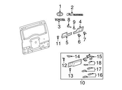 Genuine TOYOTA OEM FJ Cruiser  Back Door Handle Garnish Outside 76801-35482